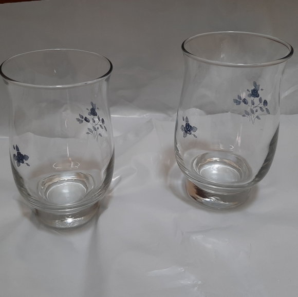 Pfaltzgraff Poetry Blue Rose Pattern drinking glasses set of 2 TUMBLERS - Picture 12 of 15